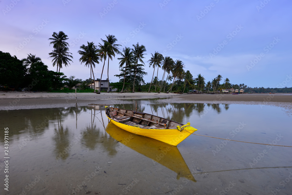 Fototapeta premium Blue sky panorama at bintan island indonesia