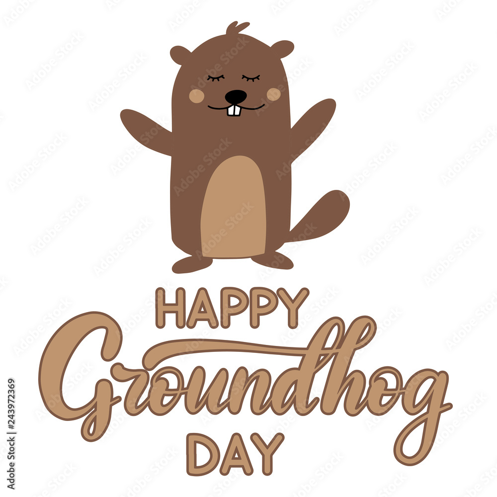 Vector lettering illustration for grounhog day Vector lettering illustration for grounhog day