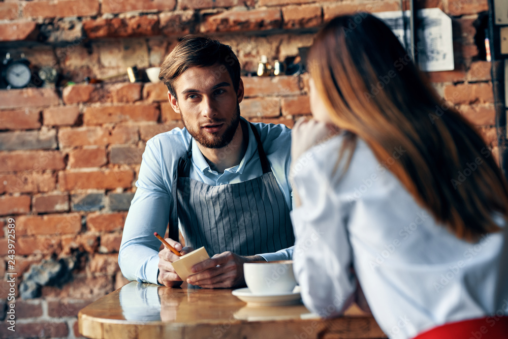 bartender in a cafe woman