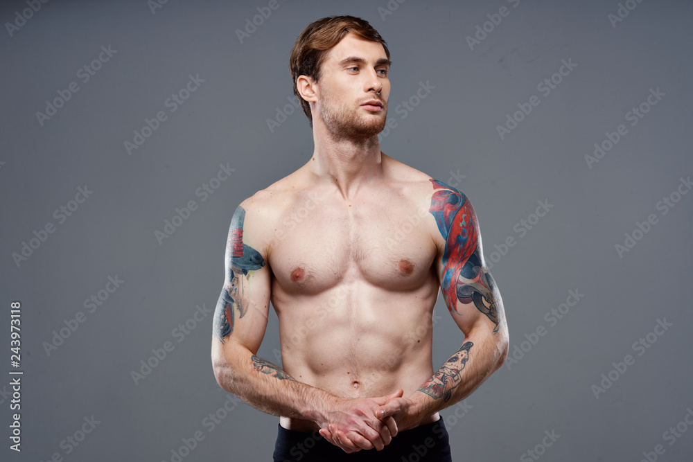 Fototapeta premium a man with a tattoo on his body