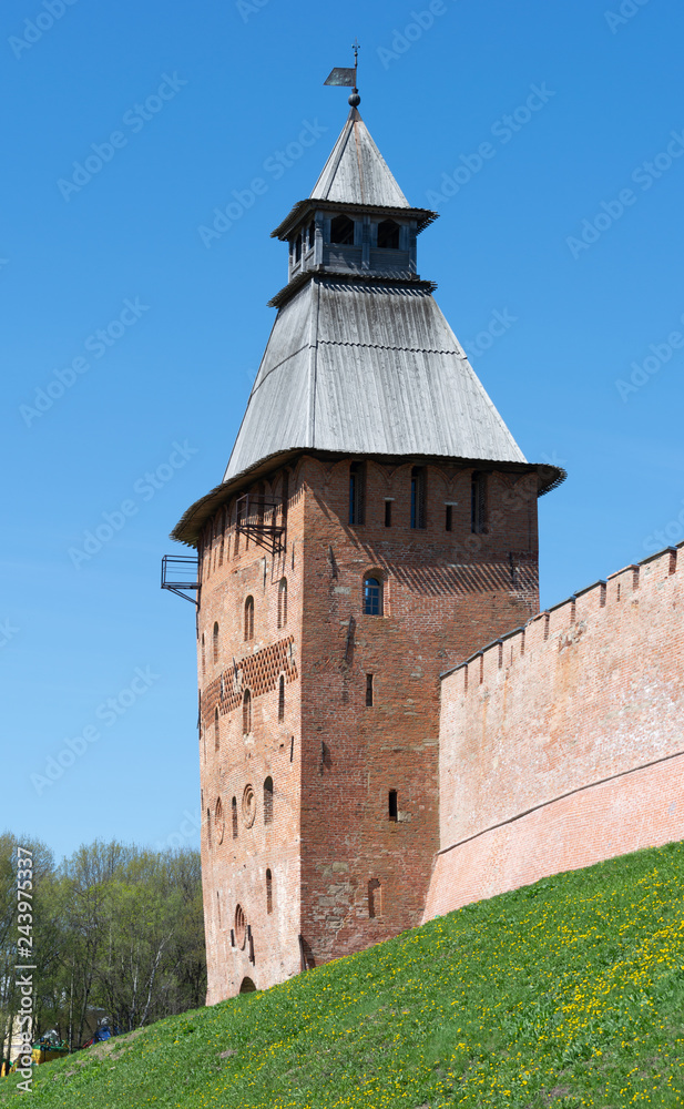 Spasskaya Tower. Spring. Veliky Novgorod