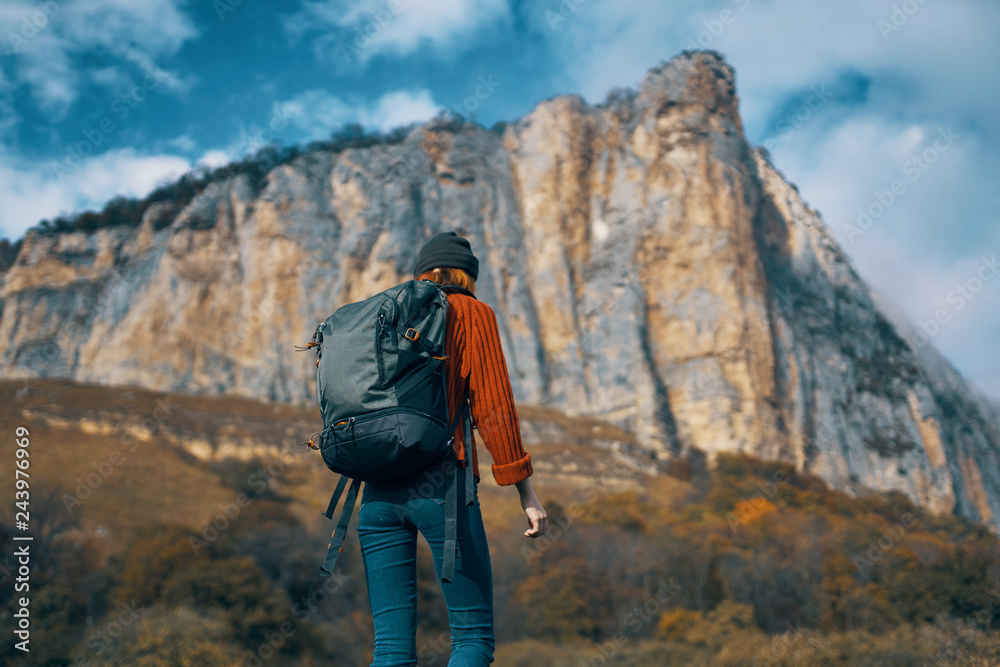 hiking trip to the mountains with a backpack hiking trip to the mountains with a backpack