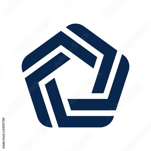 Pentagonal icon logo vector