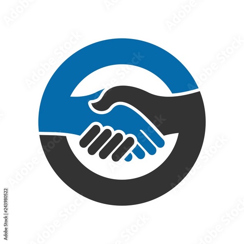 shakehand vector logo. agreement symbol.