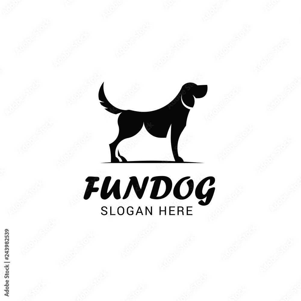 Dog logo template isolated on white background