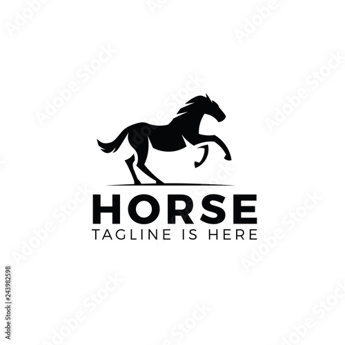 Fototapeta Running horse logo template isolated on white background