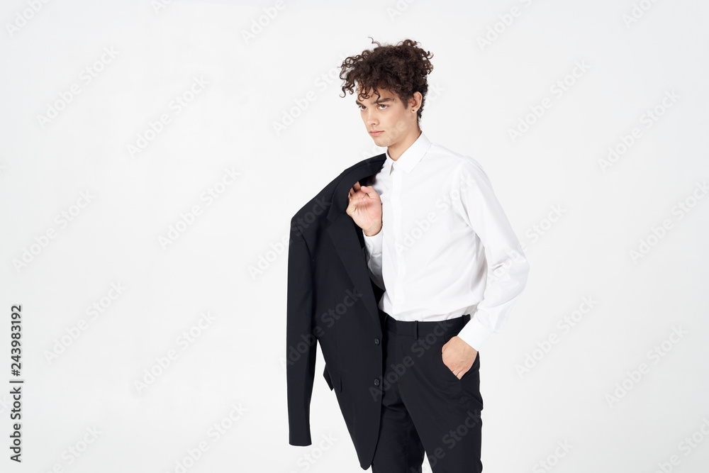 african man with jacket on an isolated background african man with jacket on an isolated background