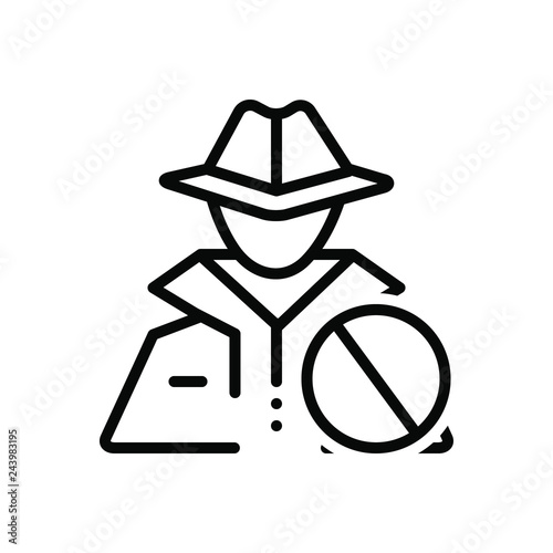 Black line icon for anti theft 
