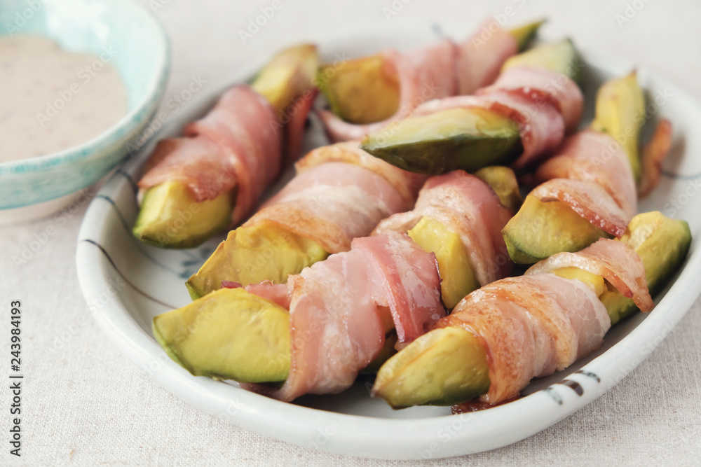 Low carb keto baked becon avocado, ketogenic food Low carb keto baked becon avocado, ketogenic food