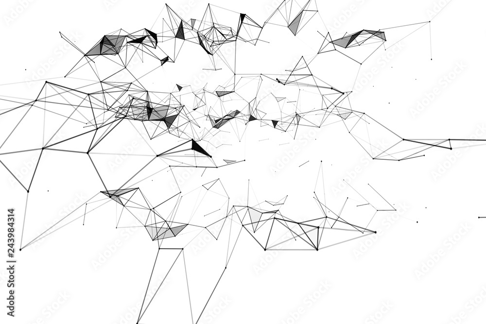 Obraz premium Abstract plexus network connection systems with dots and connecting lines .