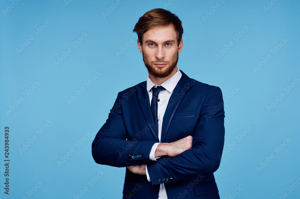 business man on a blue background business man on a blue background