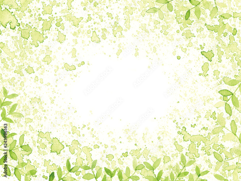 新緑 水彩　背景イラスト