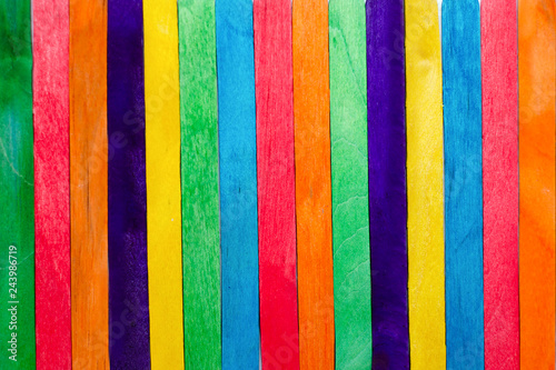 colored background of wooden sticks for ice cream