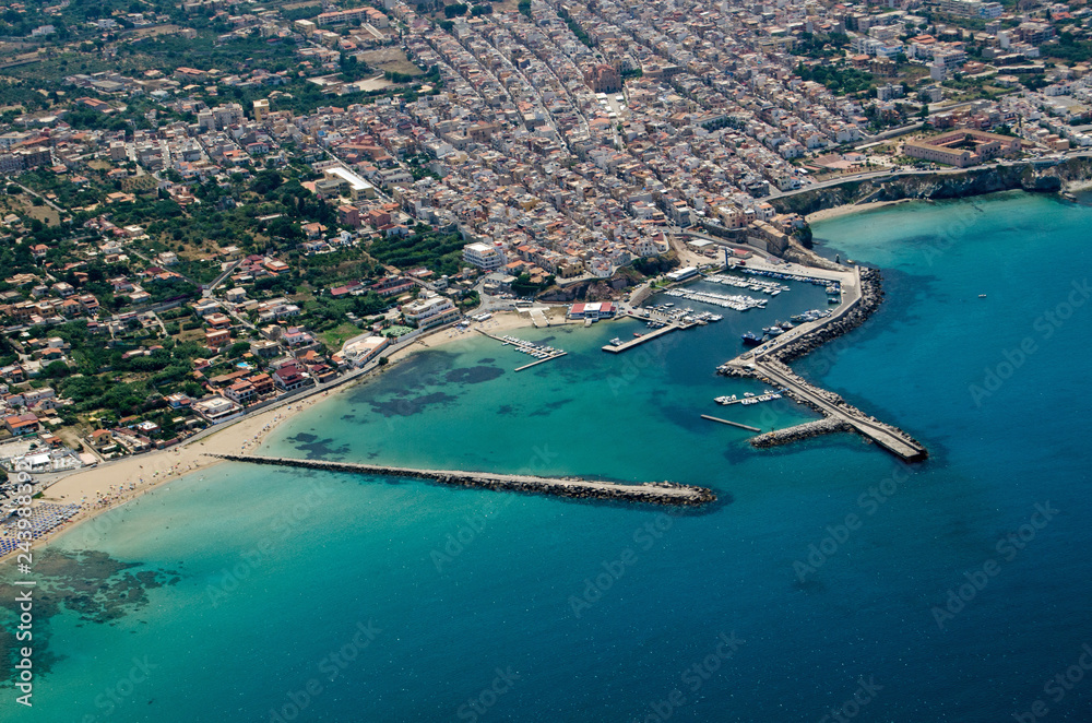 Aerial view of Terrasini town, Palermo, Sicily