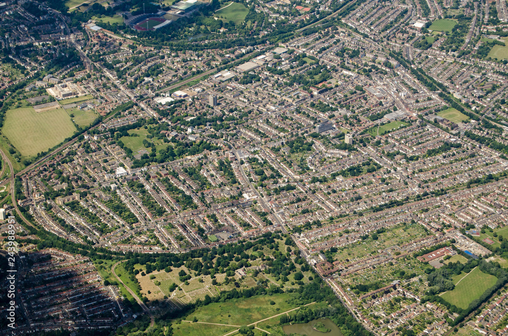 Fototapeta premium Aerial view of Anerley and Penge, South London