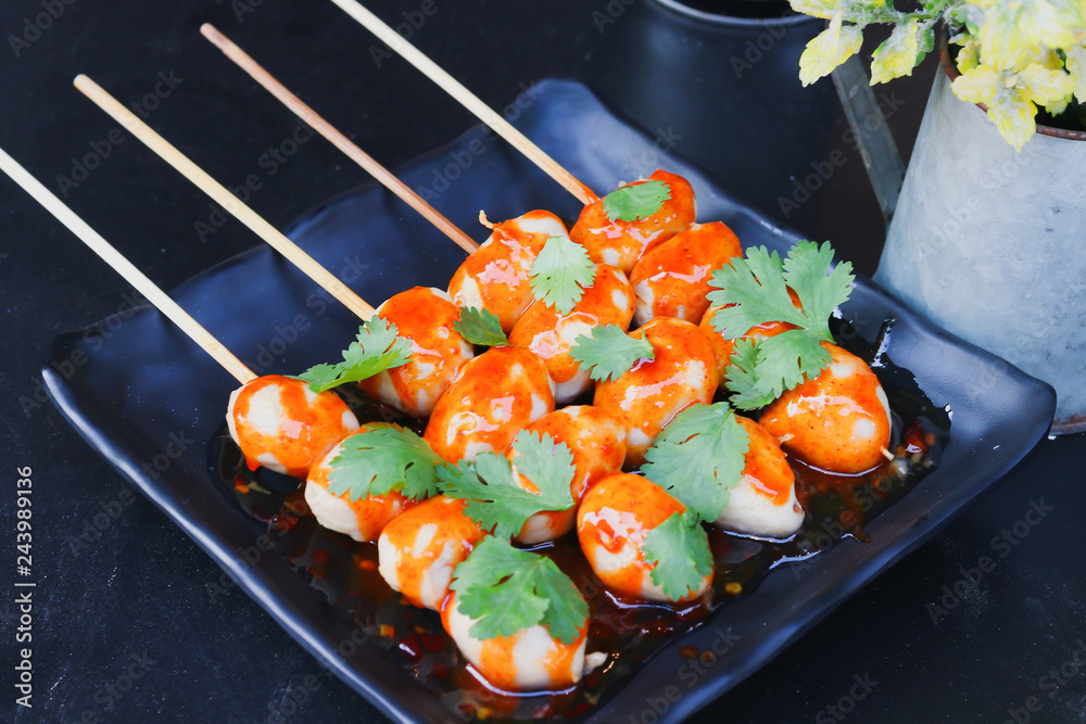 cooked with teriyaki japanese meatball grill cooked with teriyaki japanese meatball grill