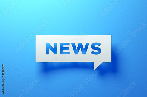 White Chat Bubble On Blue Background