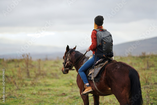 woman riding a horse autumn nature © SHOTPRIME STUDIO