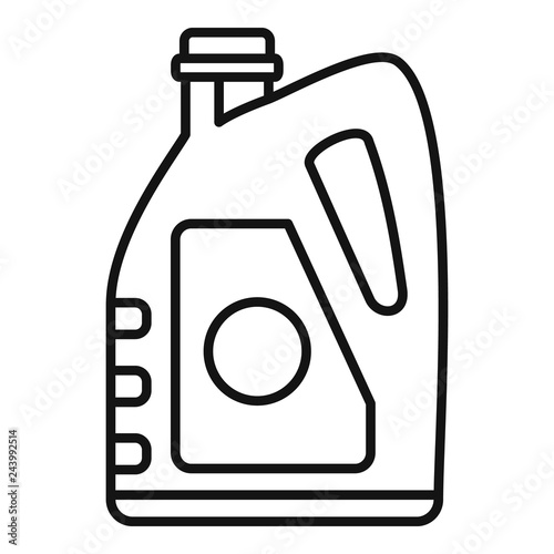 Oil plastic canister icon. Outline oil plastic canister vector icon for web design isolated on white background