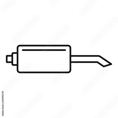 Car muffler icon. Outline car muffler vector icon for web design isolated on white background