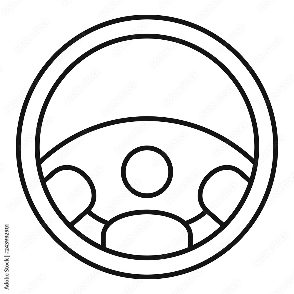 Car steering wheel icon. Outline car steering wheel vector icon for web design isolated on white background Car steering wheel icon. Outline car steering wheel vector icon for web design isolated on white background