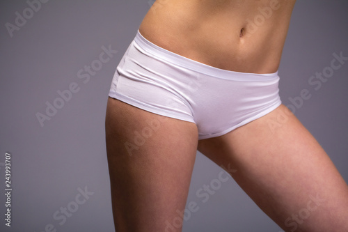 Body part white fitness underwear