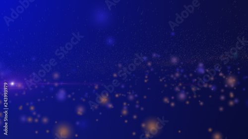 Blue background  digital signature with wave particles  sparkle  veil and space with depth of field. The particles are blue light lines.