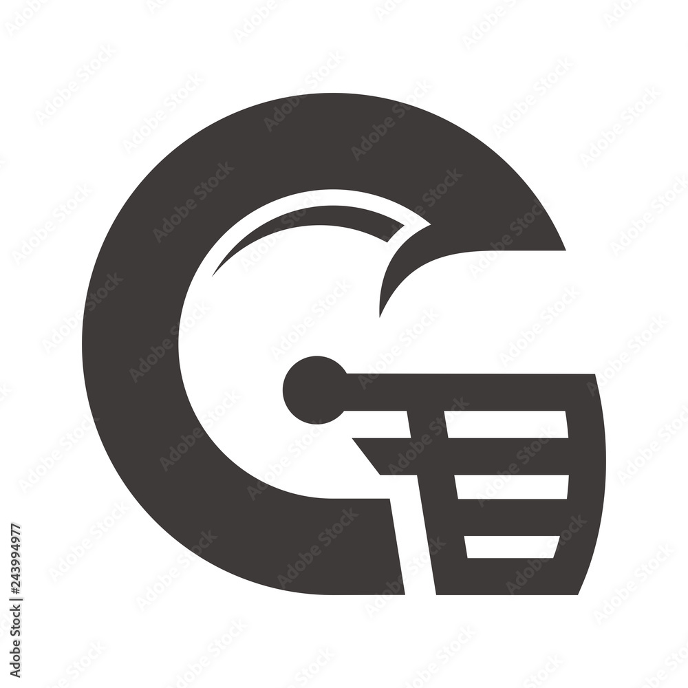 letter G and Helmet of Football America Symbol. vector logo. Stock Vector |  Adobe Stock