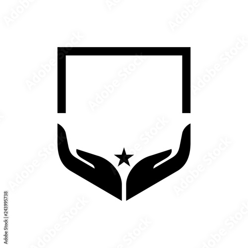 two hand shield logo