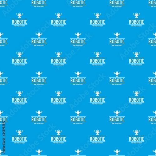 Robotic technology pattern vector seamless blue repeat for any use