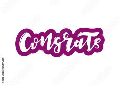 Hand drawn lettering phrase Congrats