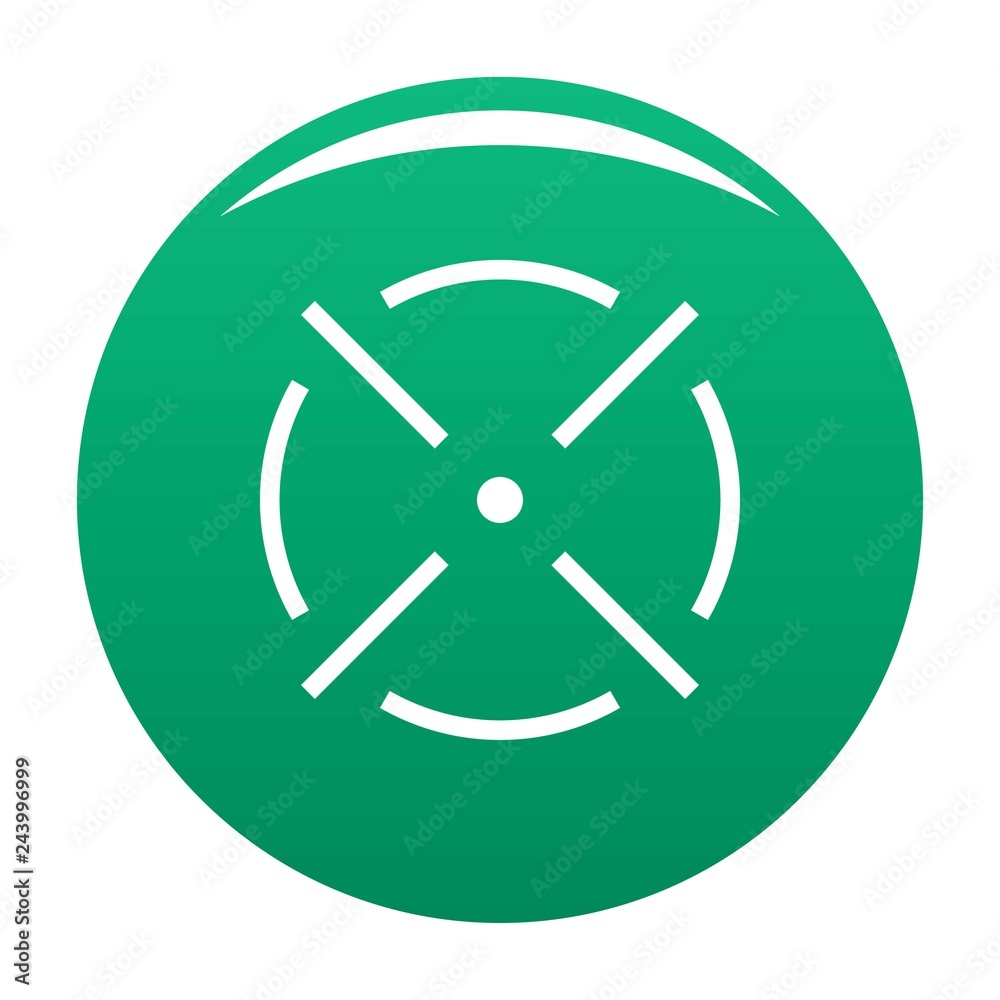 Close radar icon. Simple illustration of close radar vector icon for any design green