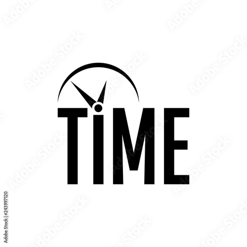 time clock logo. Vector image.