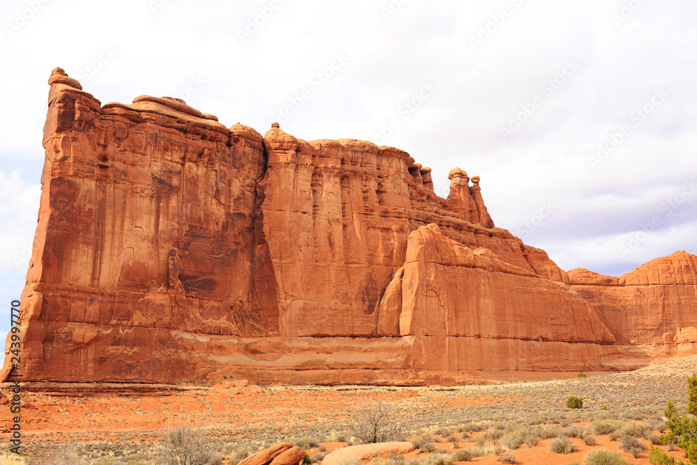 Fototapeta premium Panoramic view of Arches National Park. Moab, Utah,