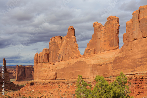 Winding road in Arches National Park. Utah  USA