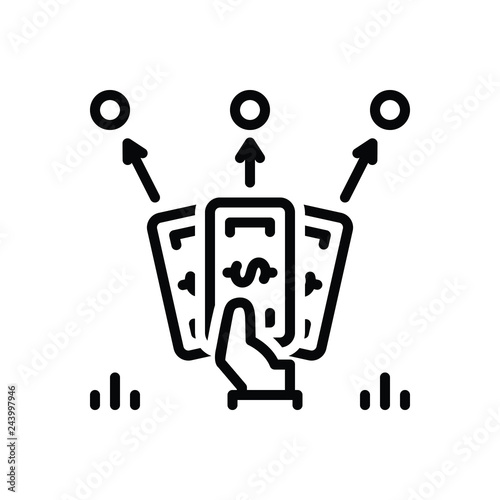 Black line icon for installment 