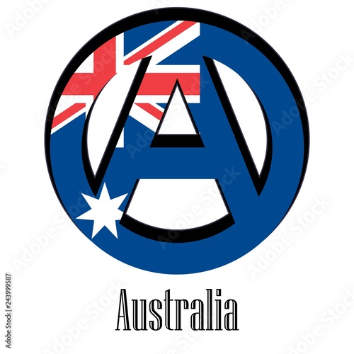 Flag of Australia of the world in the form of a sign of anarchy