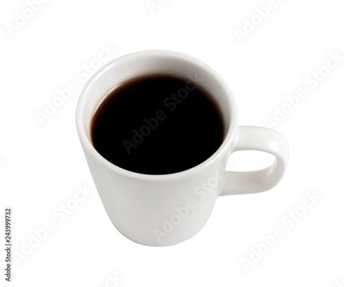 black coffee in a cup isolated on white background. with clipping path.