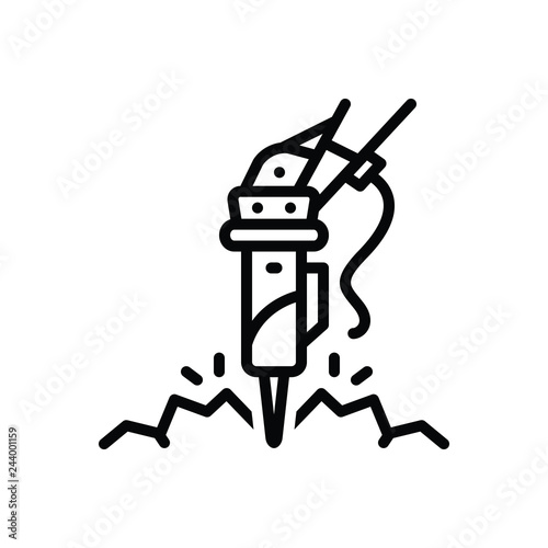 Black line icon for Construction