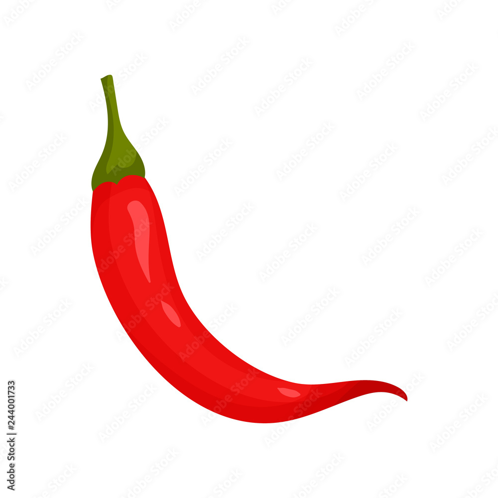 Red hot chili pepper. Organic product. Fresh natural food. Spicy vegetable. Cooking ingredient. Flat vector design Red hot chili pepper. Organic product. Fresh natural food. Spicy vegetable. Cooking ingredient. Flat vector design