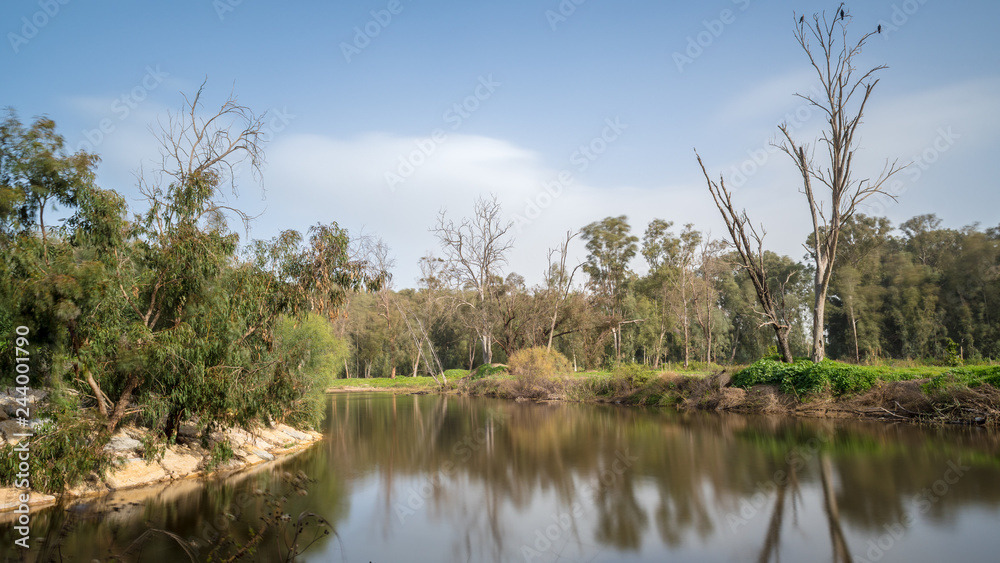 Beautiful long exposure landscape in a nature reserve during a windy winters day Beautiful long exposure landscape in a nature reserve during a windy winters day