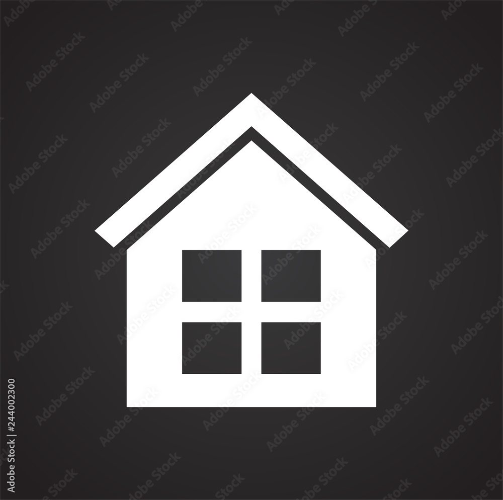 Home icon on black background for graphic and web design, Modern simple vector sign. Internet concept. Trendy symbol for website design web button or mobile app Home icon on black background for graphic and web design, Modern simple vector sign. Internet concept. Trendy symbol for website design web button or mobile app