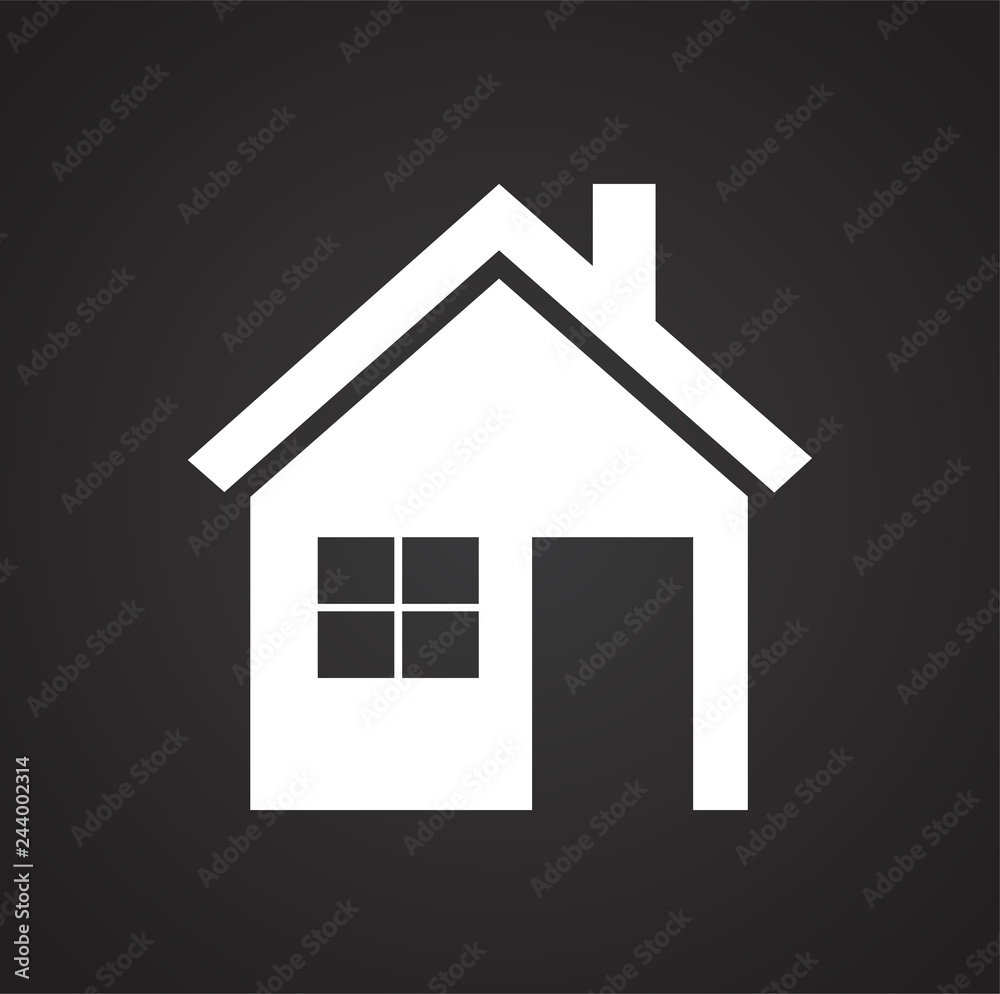 Home icon on black background for graphic and web design, Modern simple vector sign. Internet concept. Trendy symbol for website design web button or mobile app Home icon on black background for graphic and web design, Modern simple vector sign. Internet concept. Trendy symbol for website design web button or mobile app