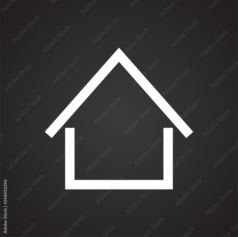 Home icon on black background for graphic and web design, Modern simple vector sign. Internet concept. Trendy symbol for website design web button or mobile app Home icon on black background for graphic and web design, Modern simple vector sign. Internet concept. Trendy symbol for website design web button or mobile app