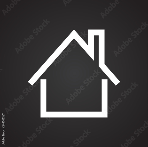 Home icon on black background for graphic and web design, Modern simple vector sign. Internet concept. Trendy symbol for website design web button or mobile app