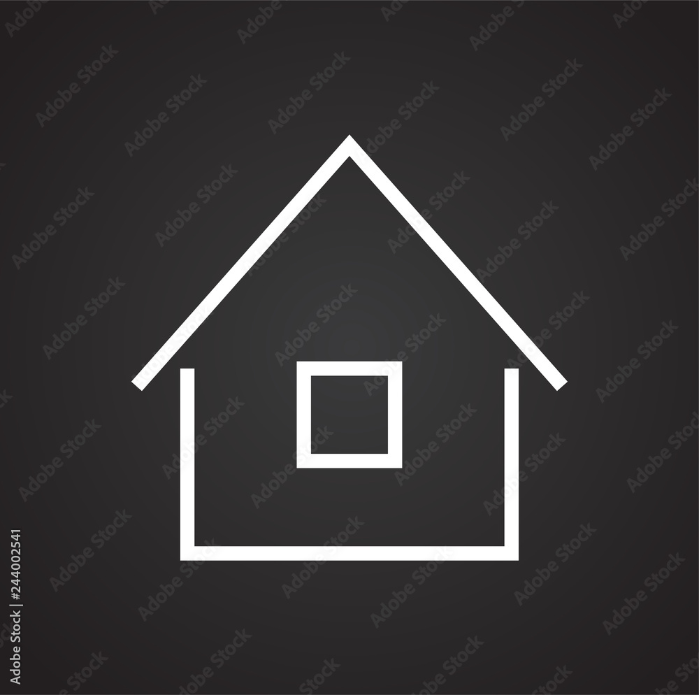 Home icon on black background for graphic and web design, Modern simple vector sign. Internet concept. Trendy symbol for website design web button or mobile app Home icon on black background for graphic and web design, Modern simple vector sign. Internet concept. Trendy symbol for website design web button or mobile app