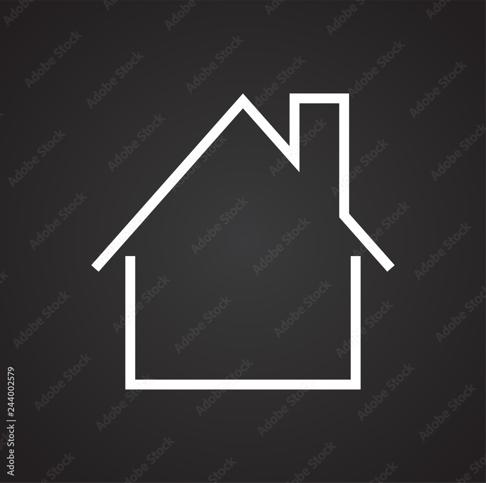Fototapeta premium Home icon on black background for graphic and web design, Modern simple vector sign. Internet concept. Trendy symbol for website design web button or mobile app