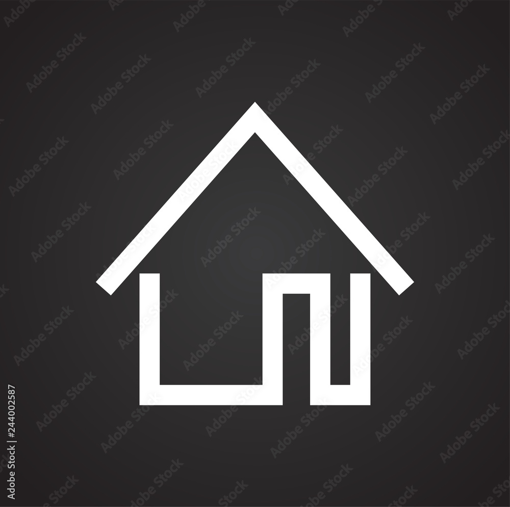 Home icon on black background for graphic and web design, Modern simple vector sign. Internet concept. Trendy symbol for website design web button or mobile app Home icon on black background for graphic and web design, Modern simple vector sign. Internet concept. Trendy symbol for website design web button or mobile app
