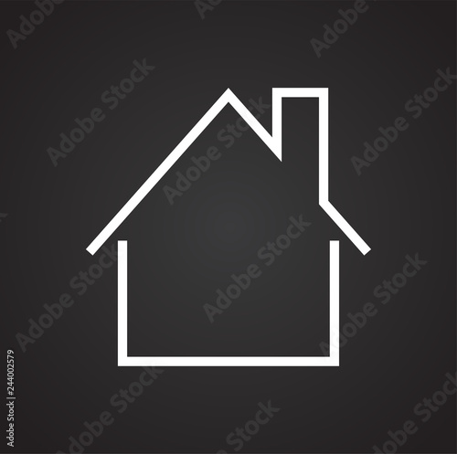 Home icon on black background for graphic and web design, Modern simple vector sign. Internet concept. Trendy symbol for website design web button or mobile app