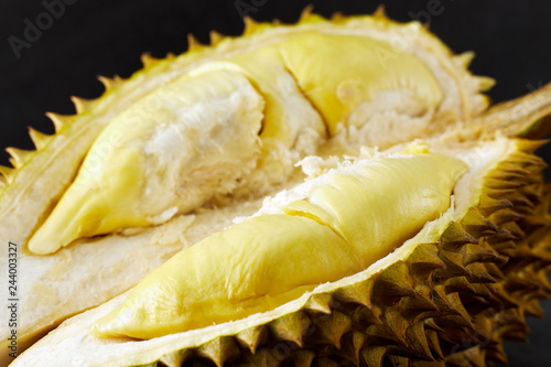 Fresh fruit durian, closeup. On a white background